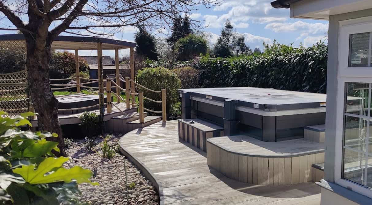 Master Spas Challenger 15D swim spa and Twilight TS 8.2 install in Bournemouth Dorset, carried out by Hyperion Hot Tubs