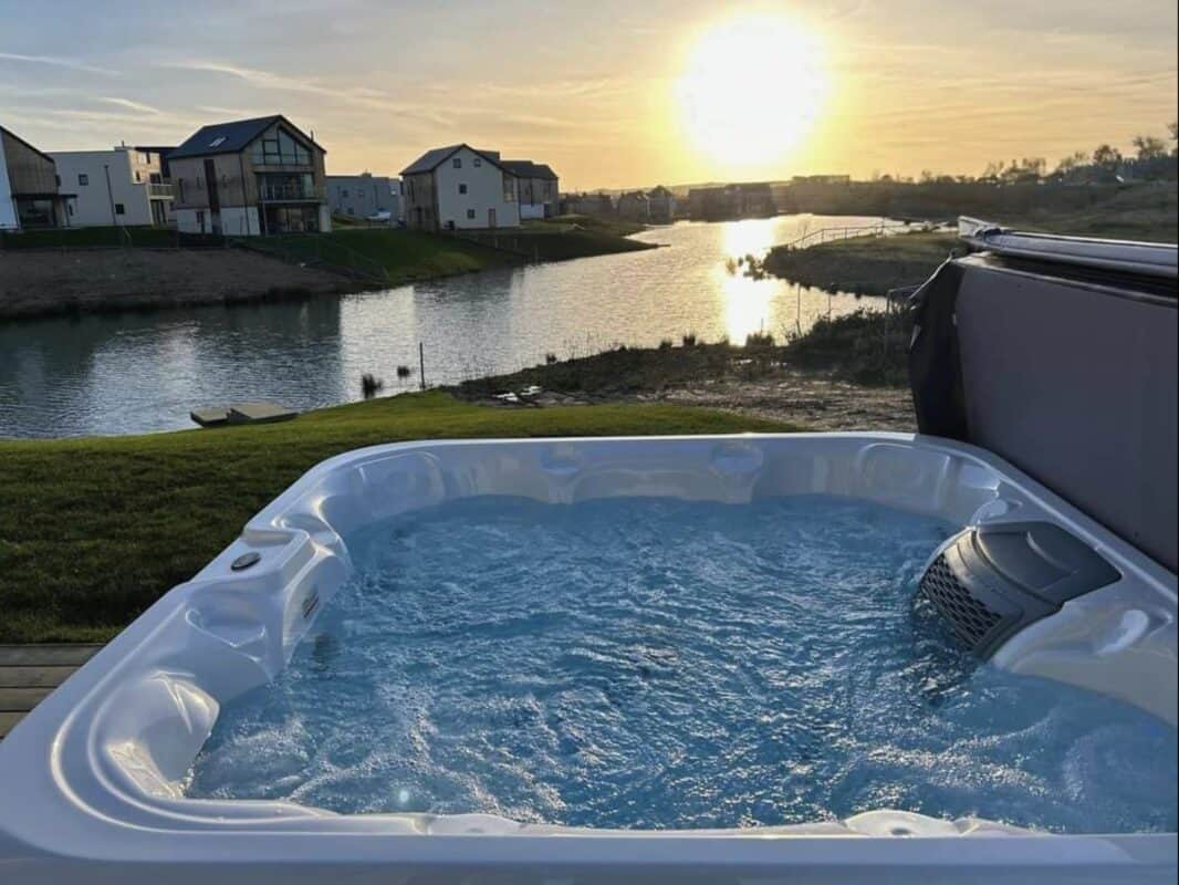 Hot Tub at a holiday home in Silverlakes Dorset.