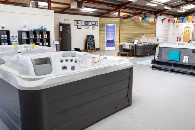 Hot tubs & Swim Spas Bournemouth - Poole - Christchurch View of the showroom